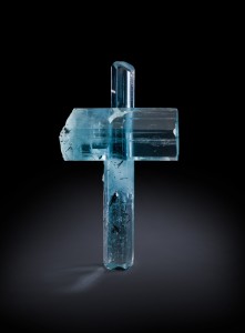 This unique naturally formed aquamarine cross is from Shigar, Pakistan. 