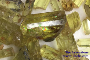 Color makes crystals valuable, and the rainbow inside this apatite crystal adds an interesting characteristic.