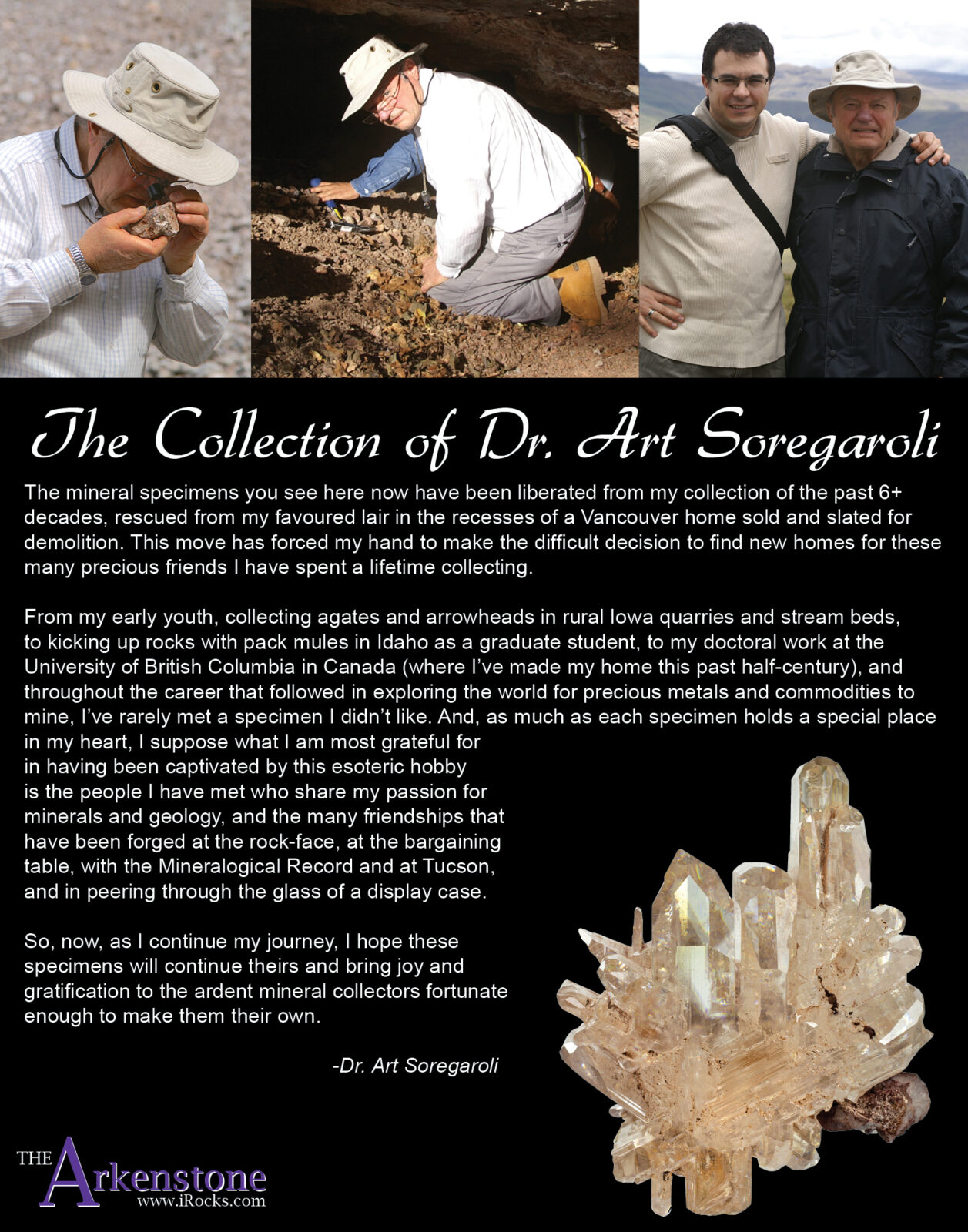An introduction of Dr. Art Soregaroli's Fine Mineral Collection