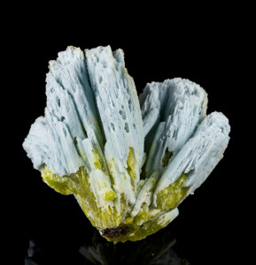 Rare plumbogummite fine mineral crystal specimen with green pyromorphite