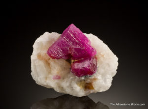 One of the finest rubies on matrix we've had the pleasure to see, this Pakistani specimen resides in a private collection. Joe Budd Photo.